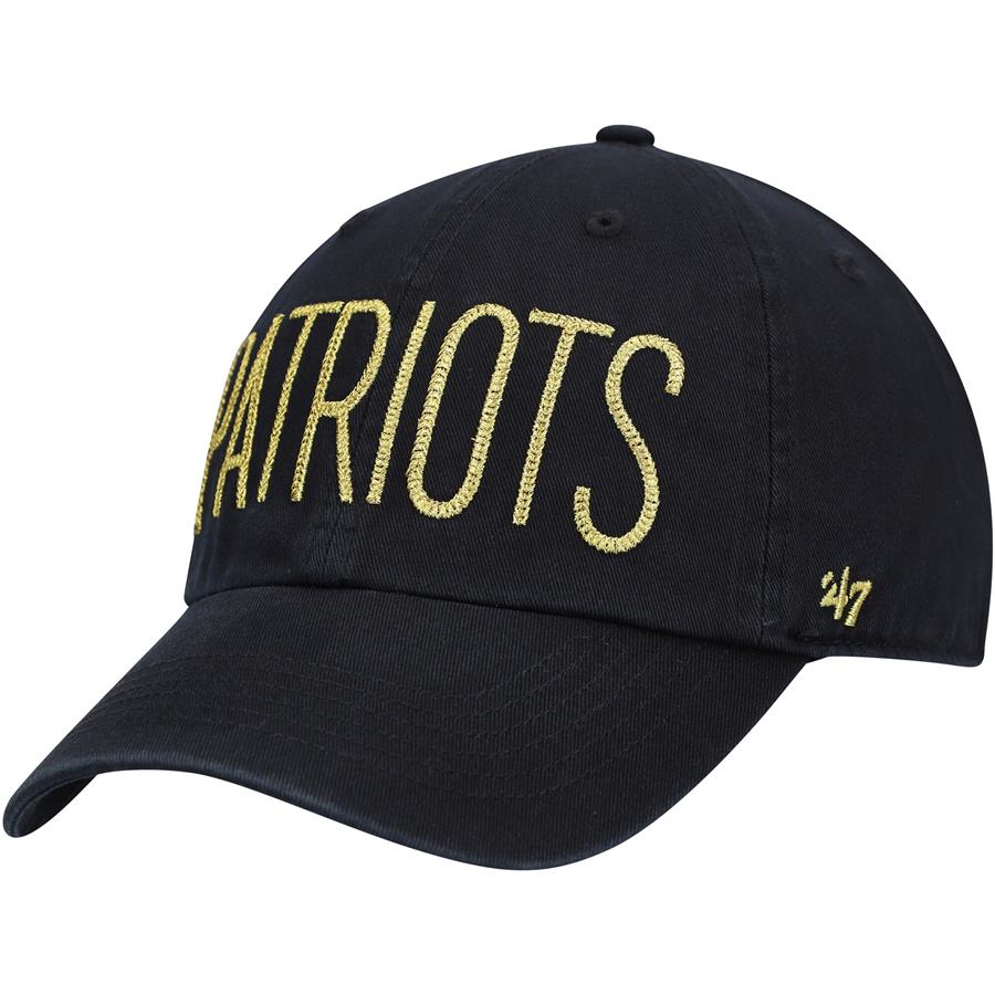 New England Patriots '47 Women's Shimmer Text Clean Up Adjustable Hat - Black