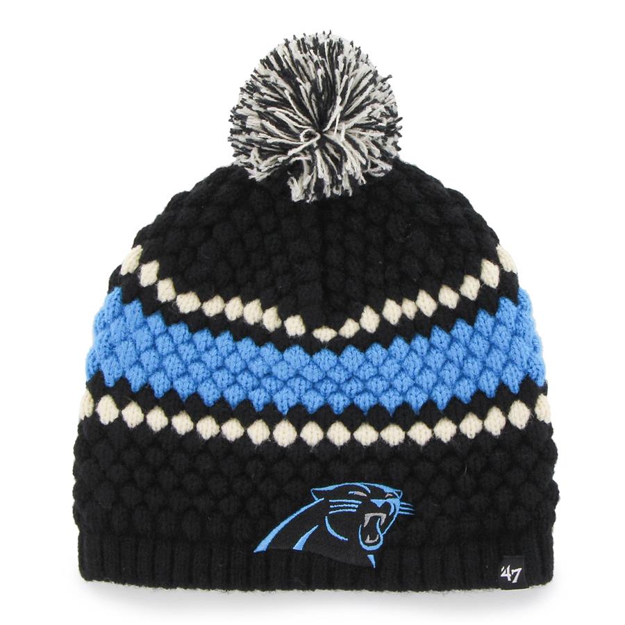 Carolina Panthers '47 Women's Leslie Beanie with Pom - Black