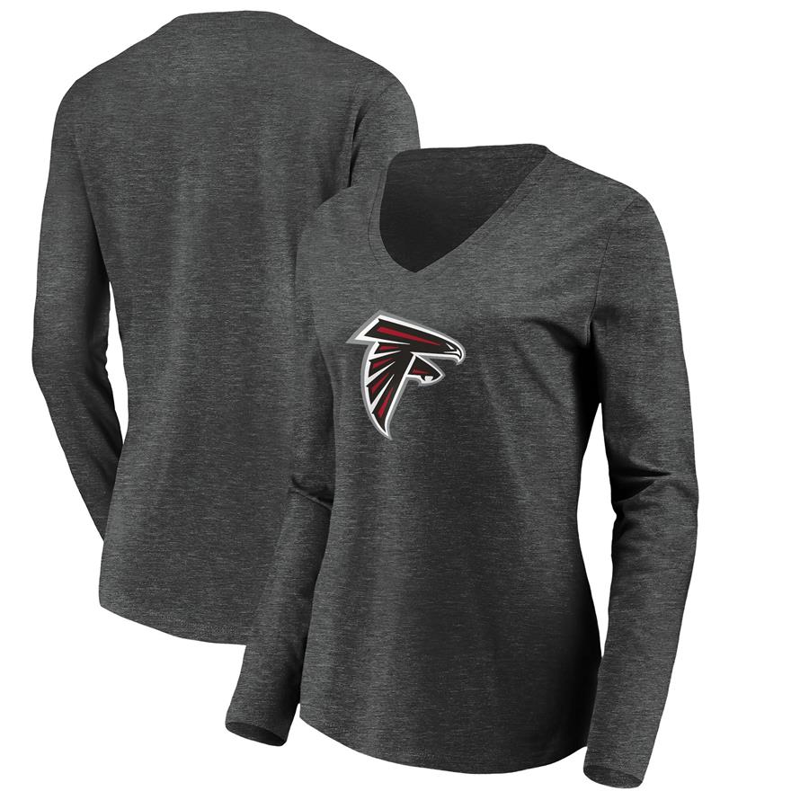 Atlanta Falcons Fanatics Branded Women's Primary Logo Long Sleeve T-Shirt - Heather Gray