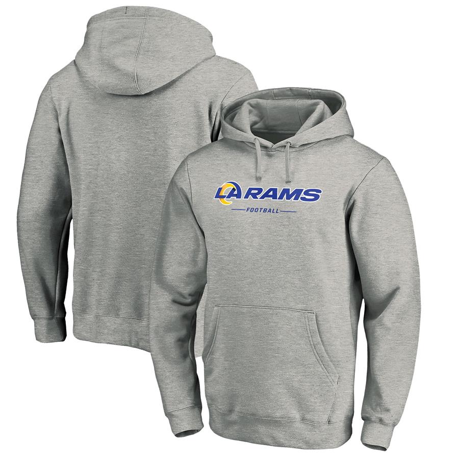 Los Angeles Rams Fanatics Branded Team Lockup Pullover Hoodie - Heathered Gray