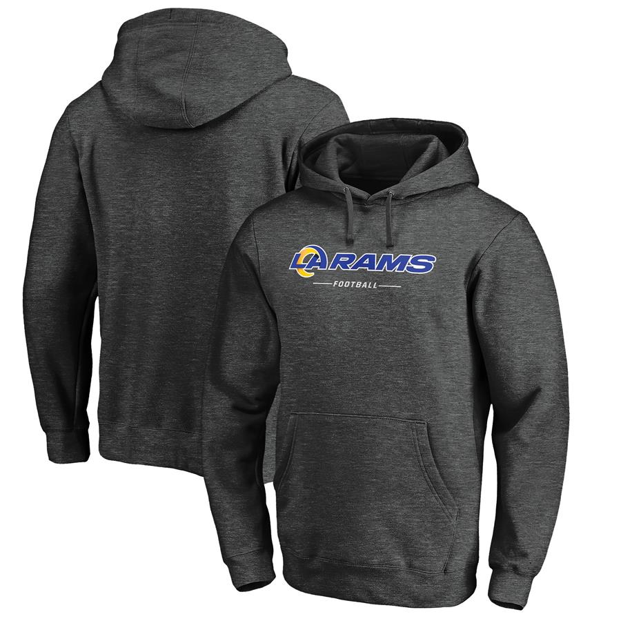Los Angeles Rams Fanatics Branded Team Lockup Pullover Hoodie - Heathered Charcoal