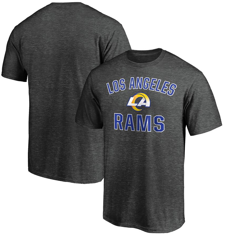 Los Angeles Rams Fanatics Branded Logo Victory Arch T-Shirt - Heathered Charcoal