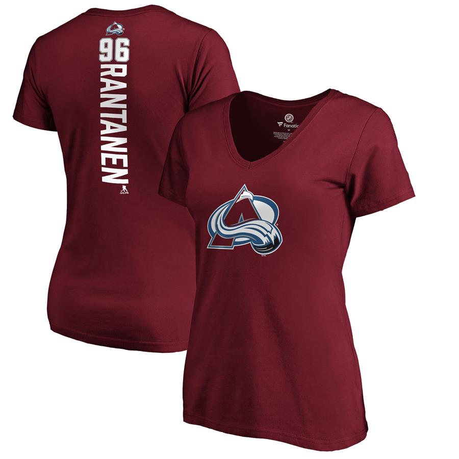 Mikko Rantanen Colorado Avalanche Fanatics Branded Women's Playmaker V-Neck T-Shirt - Garnet