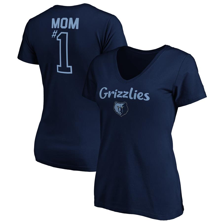 Memphis Grizzlies Fanatics Branded Women's #1 Mom Logo V-Neck T-Shirt - Navy