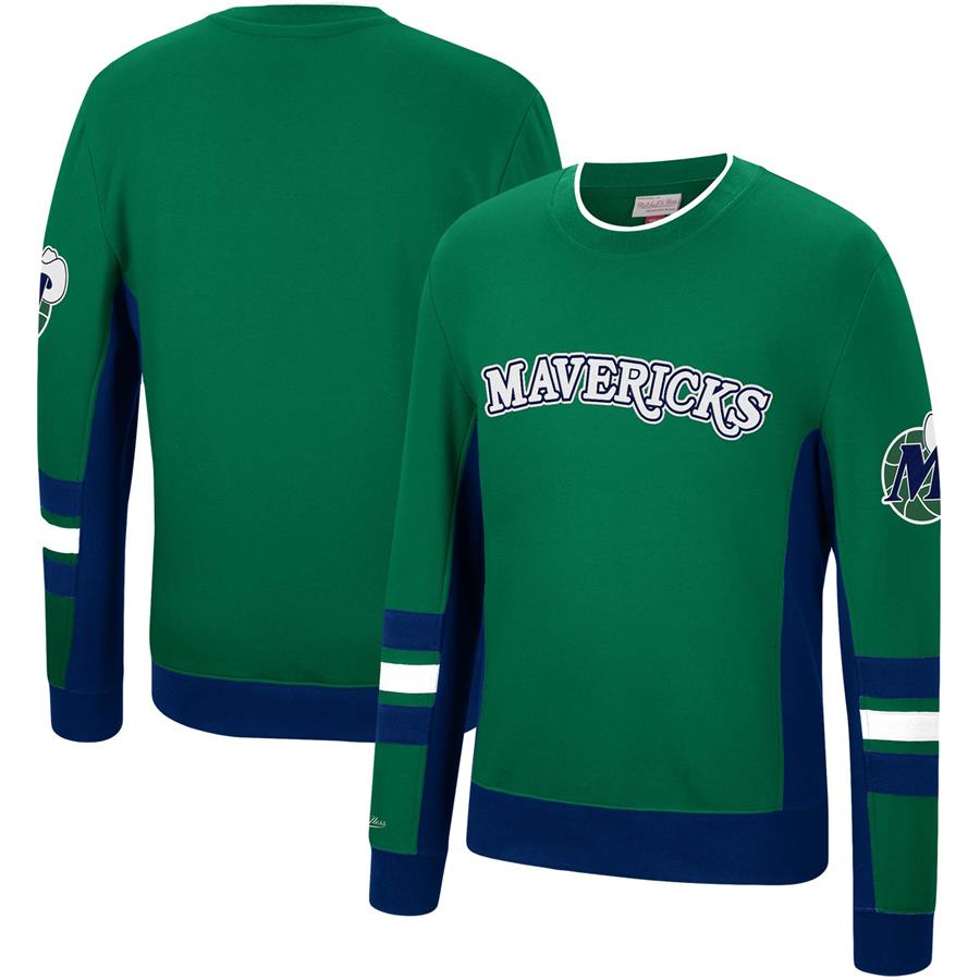 Dallas Mavericks Mitchell & Ness Hardwood Classics Hometown Champs Pullover Sweater - Kelly Green
