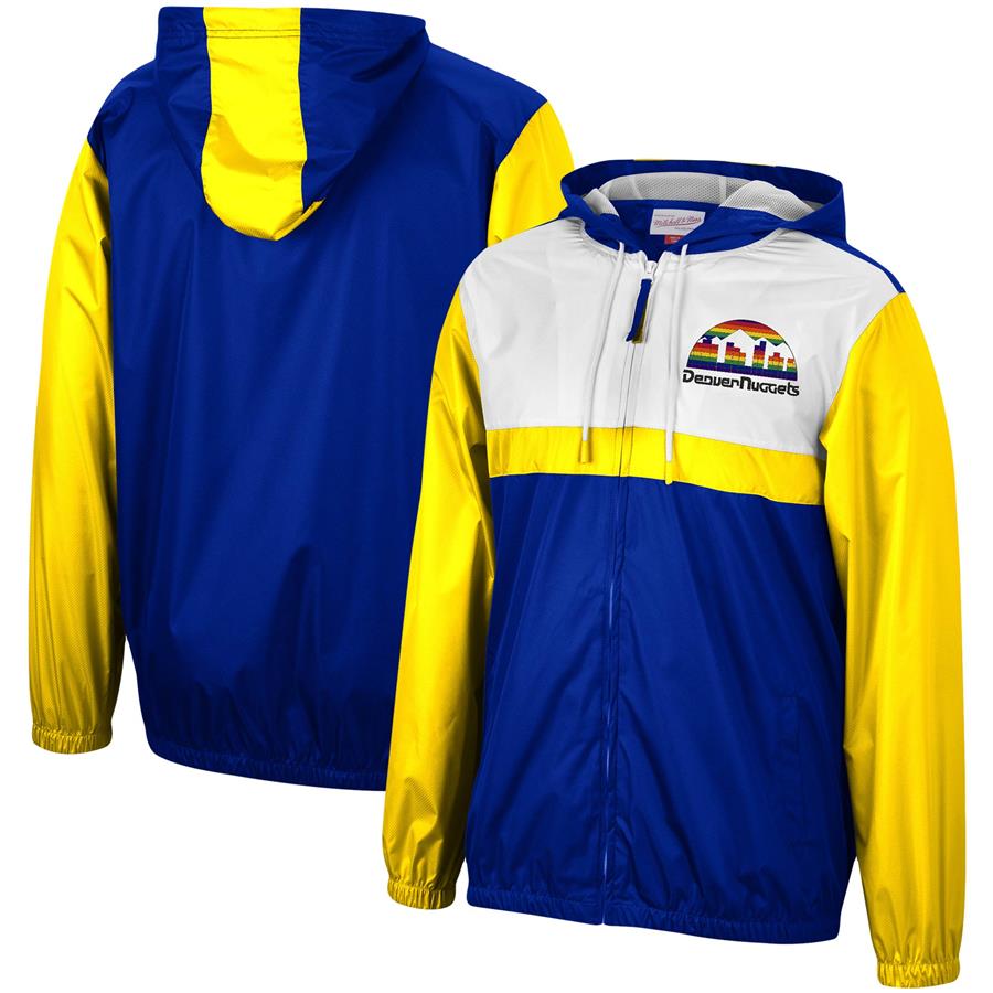 Denver Nuggets Mitchell & Ness Hardwood Classics Margin of Victory Full-Zip Windbreaker Jacket - Royal