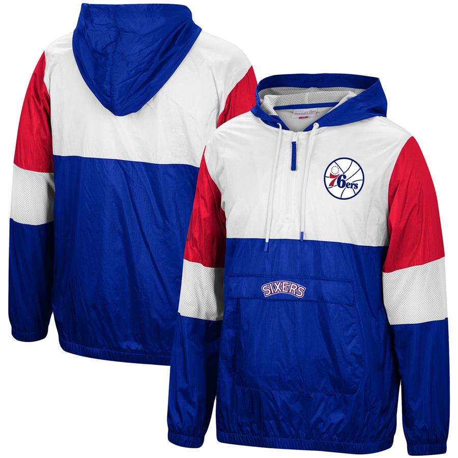 Philadelphia 76ers Mitchell & Ness Hardwood Classics Surprise Win Quarter-Zip Jacket - Royal