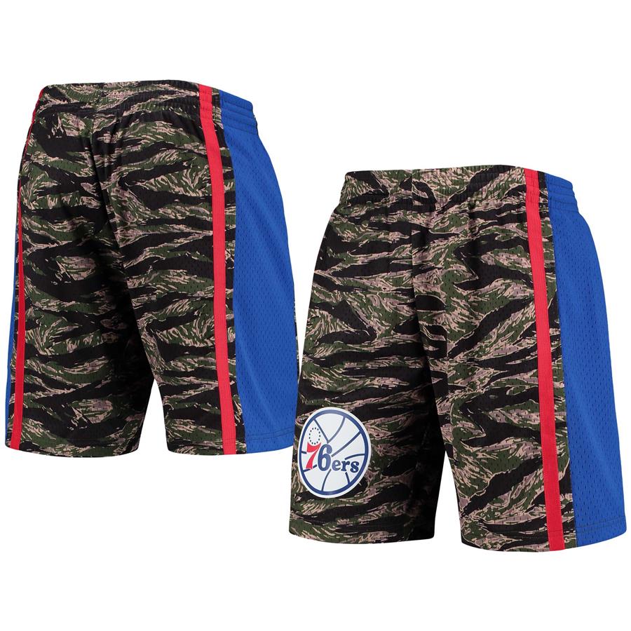 Philadelphia 76ers Mitchell & Ness Hardwood Classics Tiger Shorts - Camo