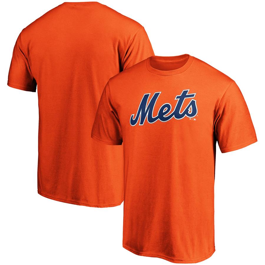 New York Mets Fanatics Branded Official Wordmark Logo T-Shirt - Orange