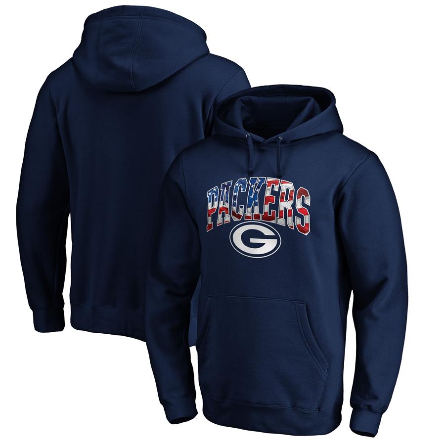 Green Bay Packers Fanatics Branded Banner Wave Pullover Hoodie - Navy