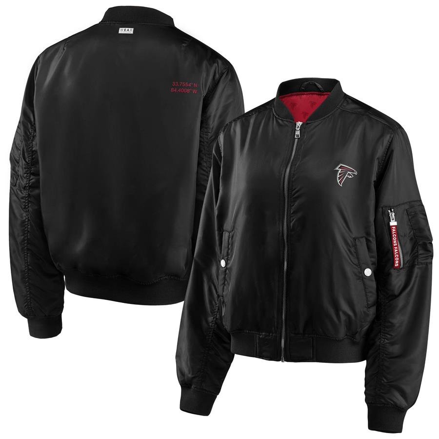 Atlanta Falcons WEAR by Erin Andrews Women's Bomber Full-Zip Jacket - Black