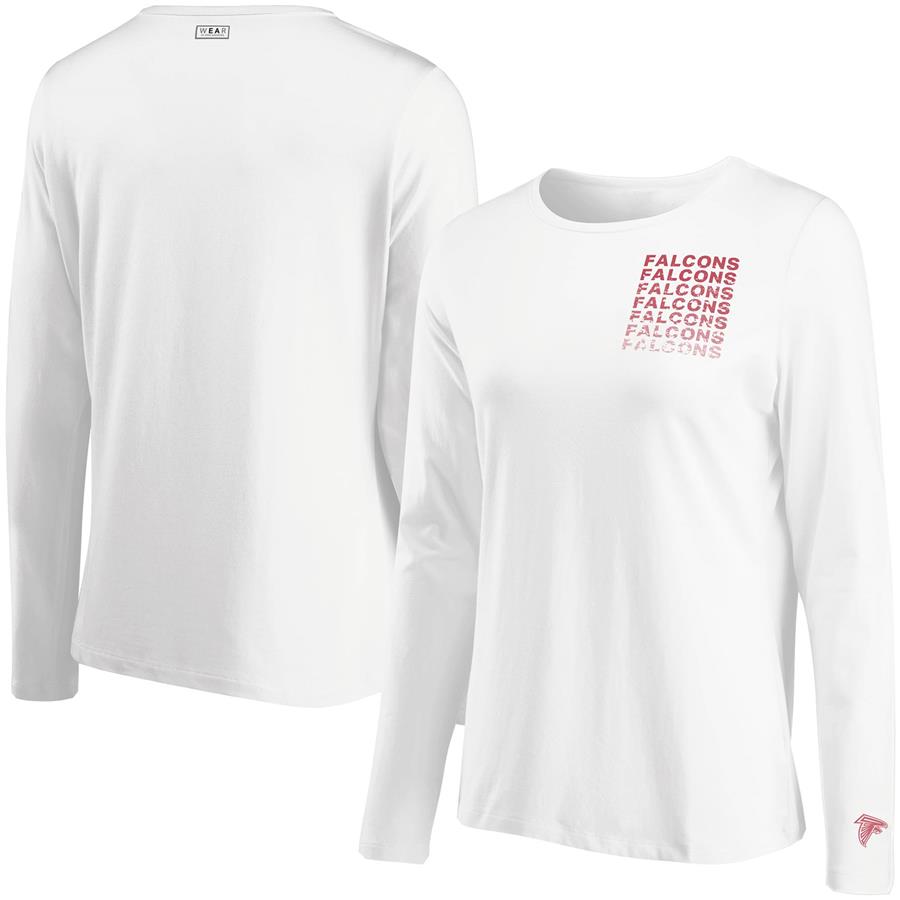 Atlanta Falcons WEAR By Erin Andrews Women's Repeat Tri-Blend Long Sleeve T-Shirt - White