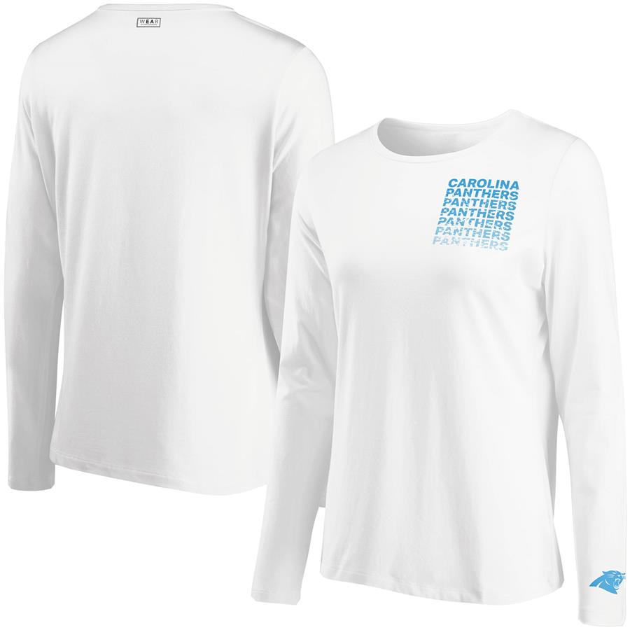 Carolina Panthers WEAR By Erin Andrews Women's Repeat Tri-Blend Long Sleeve T-Shirt - White