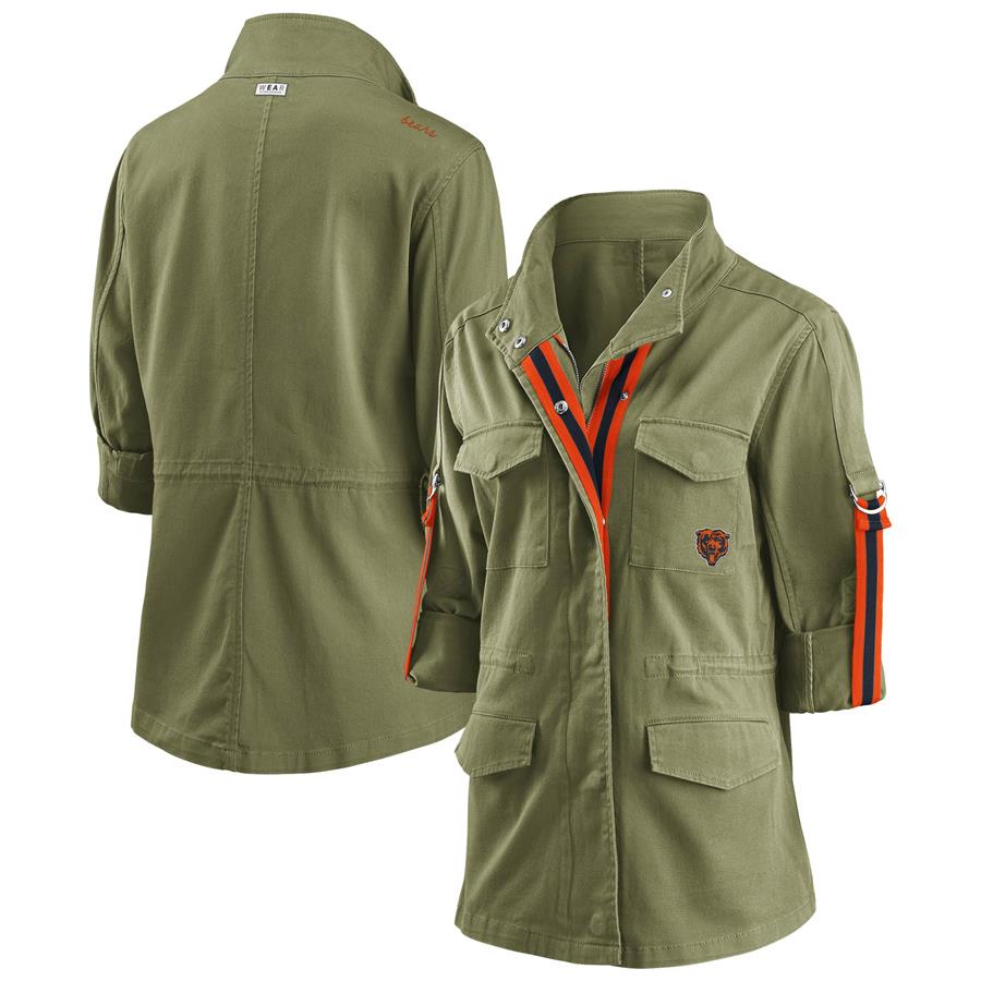 Chicago Bears WEAR By Erin Andrews Women's Full-Zip Utility Jacket - Olive