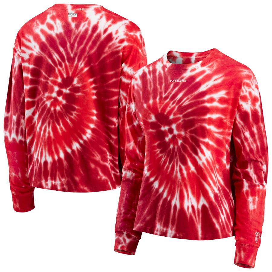 Atlanta Falcons WEAR By Erin Andrews Women's Tie-Dye Long Sleeve T-Shirt - Red