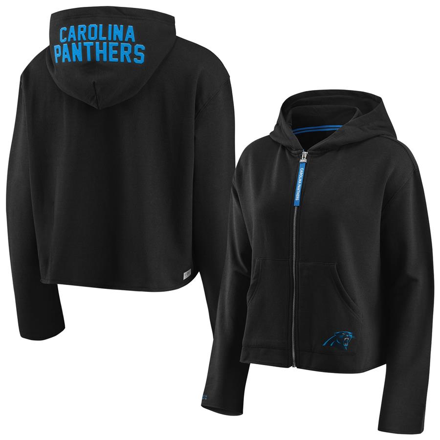 Carolina Panthers WEAR By Erin Andrews Women's Fleece Full-Zip Hoodie - Black