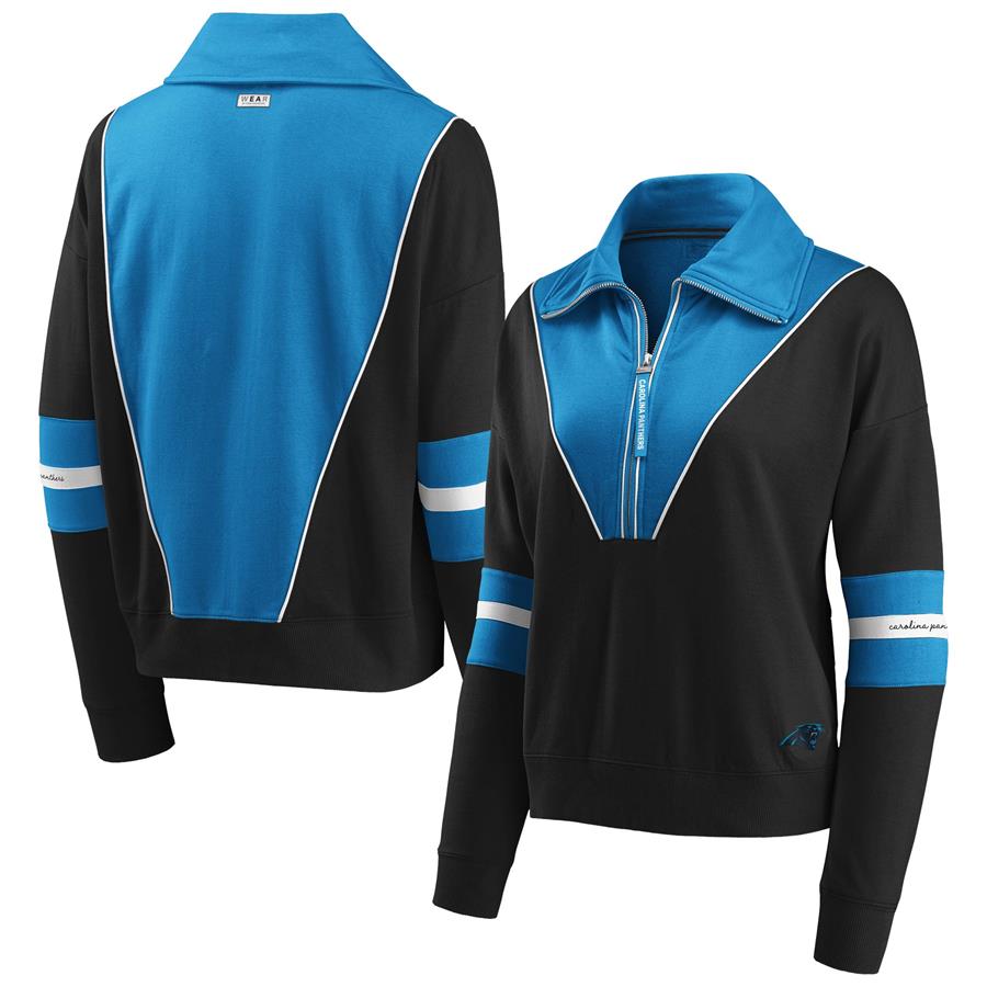 Carolina Panthers WEAR By Erin Andrews Women's Half-Zip Jacket - Black