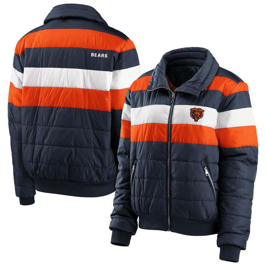 Chicago Bears WEAR by Erin Andrews Women's Full-Zip Puffer Jacket - Navy