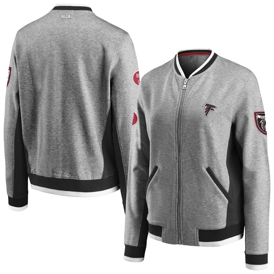 Atlanta Falcons WEAR By Erin Andrews Women's Varsity Full-Zip Jacket - Heathered Gray