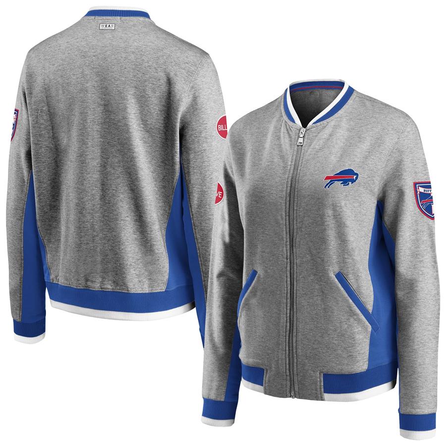 Buffalo Bills WEAR By Erin Andrews Women's Varsity Full-Zip Jacket - Heathered Gray