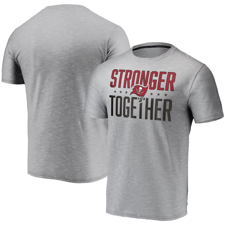 Tampa Bay Buccaneers Stronger Together Space Dye T-Shirt - Gray