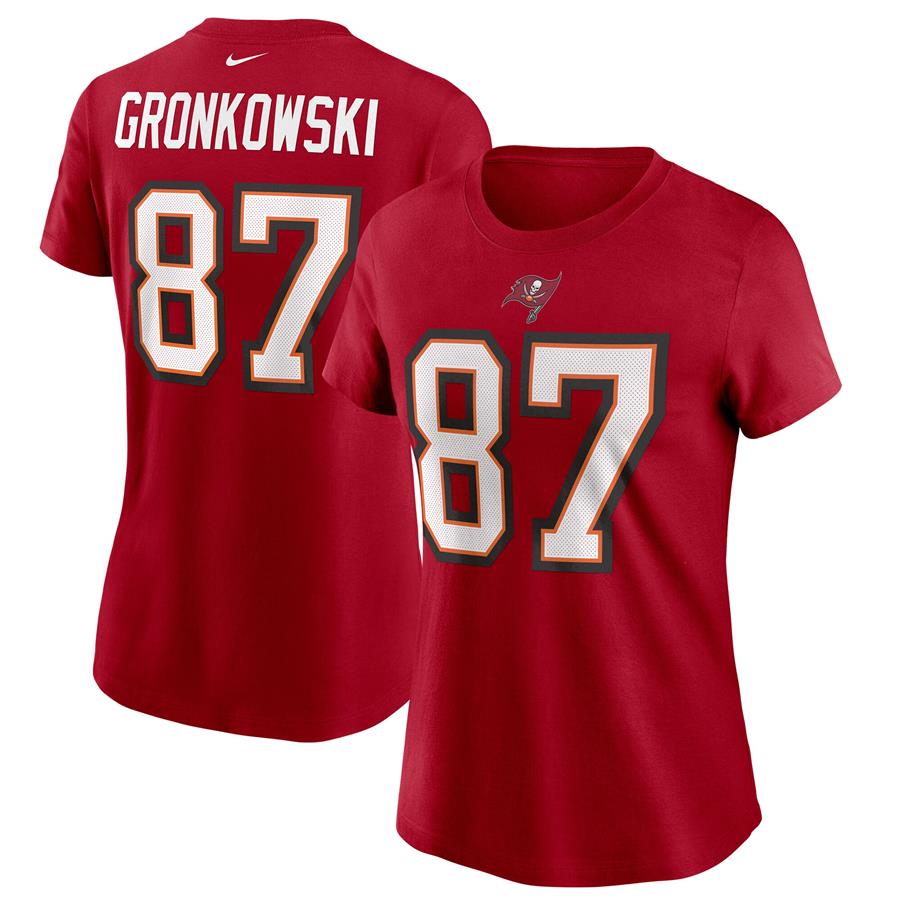Rob Gronkowski Tampa Bay Buccaneers Nike Women's Name & Number T-Shirt - Red