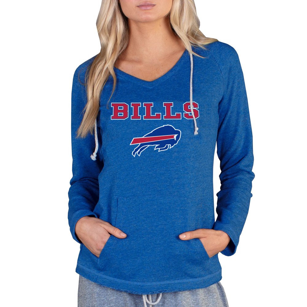 Женский лонгслив с V-вырезом с капюшоном Buffalo Bills Concepts Sport Mainstream (синий)