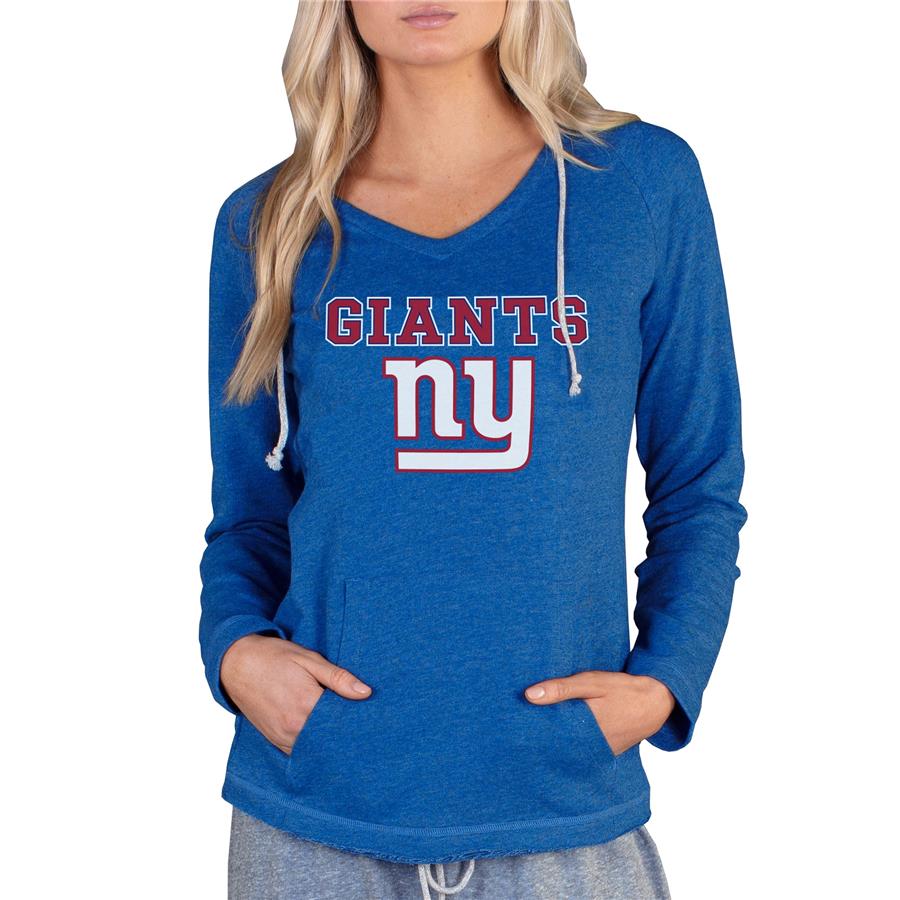 New York Giants Concepts Sport Women's Mainstream Hooded Long Sleeve V-Neck Top - Royal