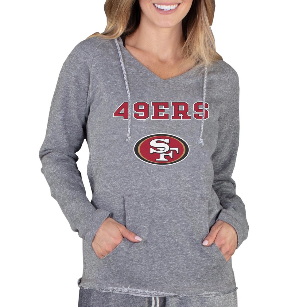 San Francisco 49ers Concepts Sport Women's Mainstream Hooded Long Sleeve V-Neck Top - Gray
