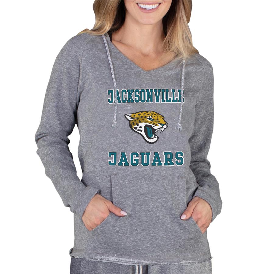 Jacksonville Jaguars Concepts Sport Women's Mainstream Hooded Long Sleeve V-Neck Top - Gray