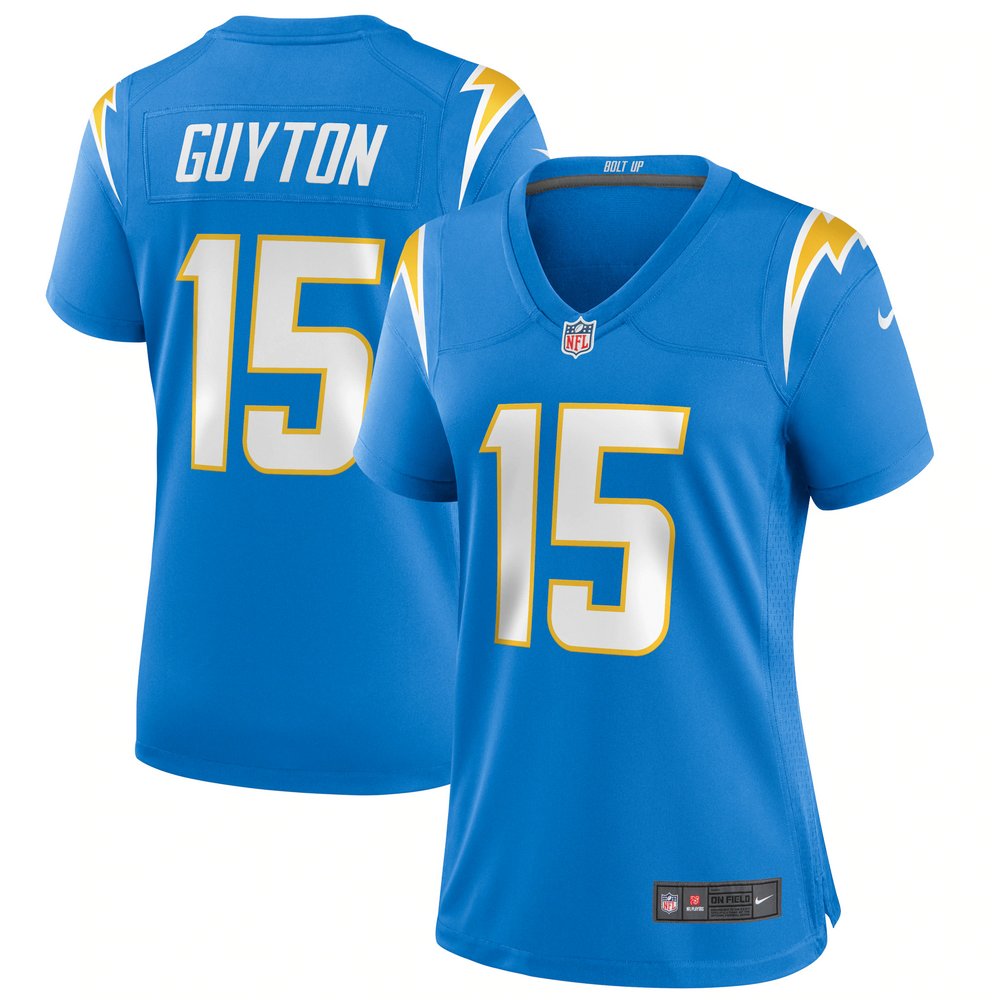 Женское джерси Jalen Guyton Los Angeles Chargers Nike Player Game (голубой)