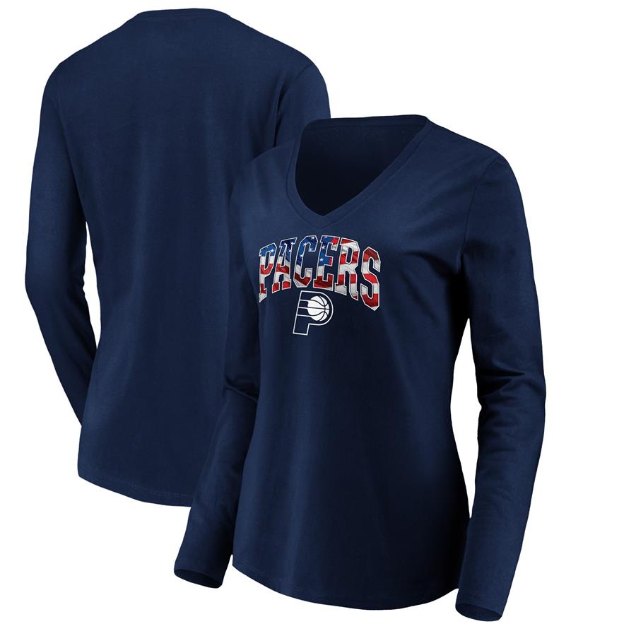 Женский лонгслив с V-вырезом Indiana Pacers Fanatics Branded Banner Wave (тёмно-синий)