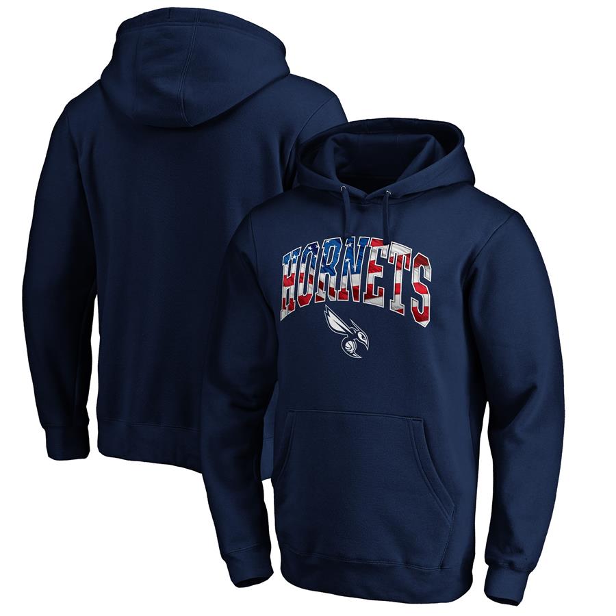 Charlotte Hornets Fanatics Branded Banner Wave Pullover Hoodie - Navy