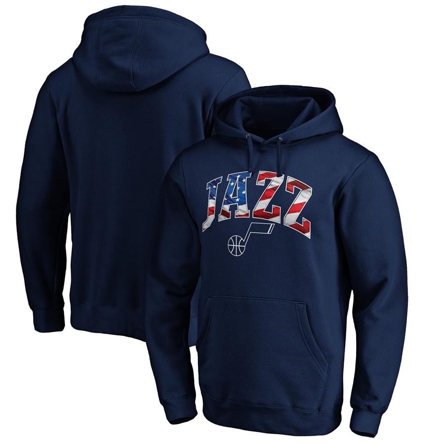 Utah Jazz Fanatics Branded Banner Wave Pullover Hoodie - Navy
