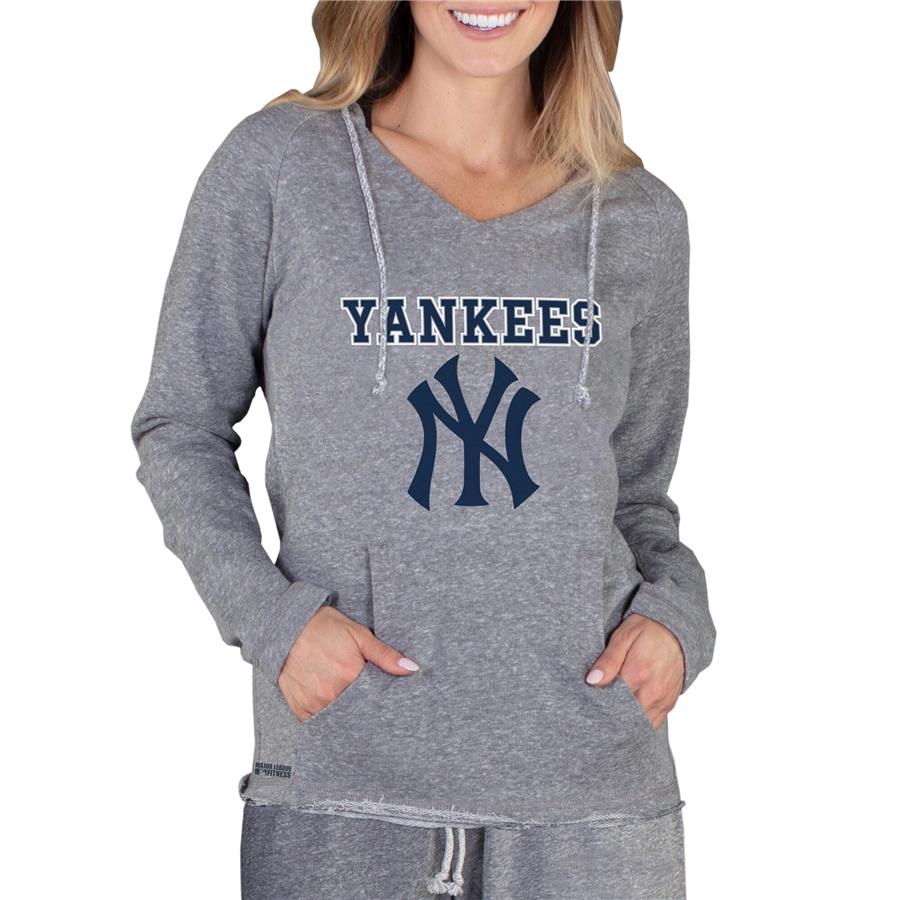 Женский лонгслив New York Yankees Concepts Sport Mainstream Terry Hoodie (серый)