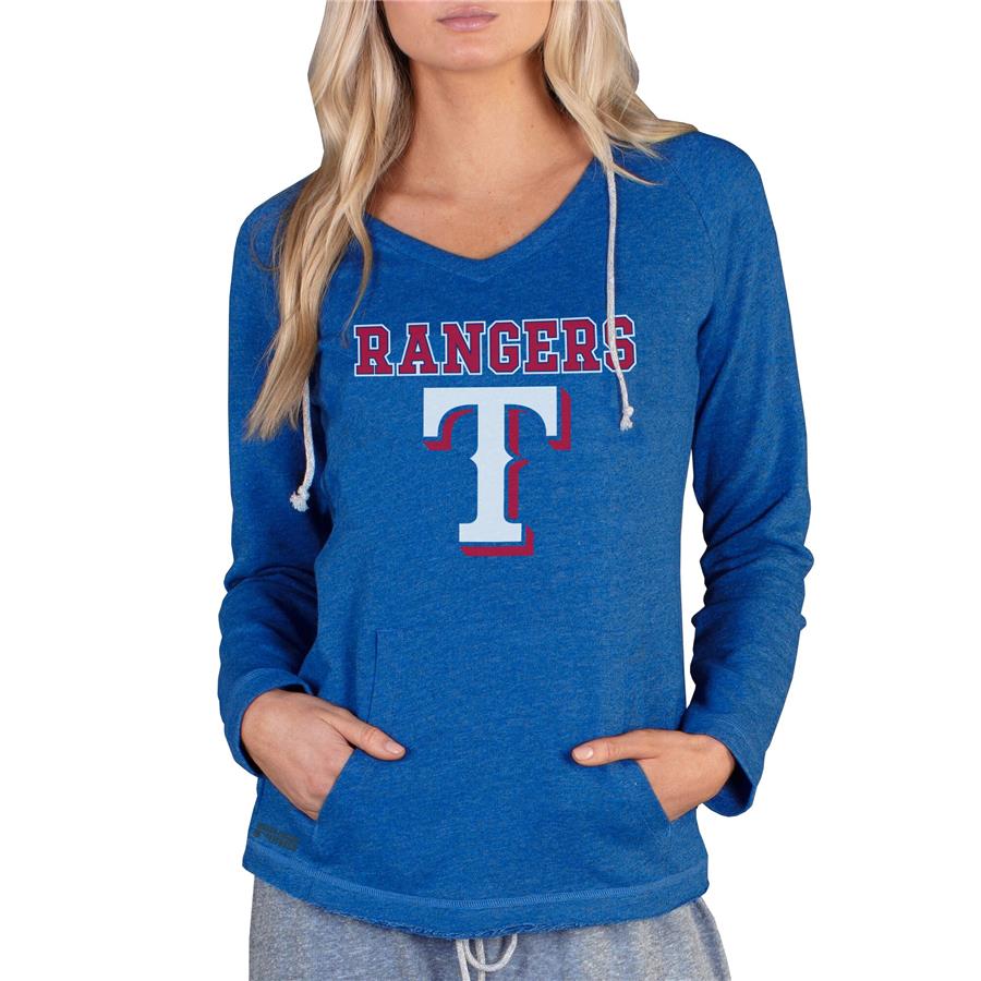 Texas Rangers Concepts Sport Women's Mainstream Terry Long Sleeve Hoodie Top - Royal
