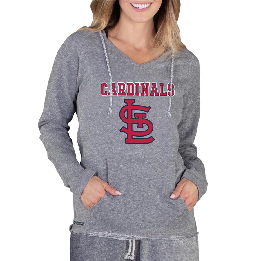 St. Louis Cardinals Concepts Sport Women's Mainstream Terry Long Sleeve Hoodie Top - Gray