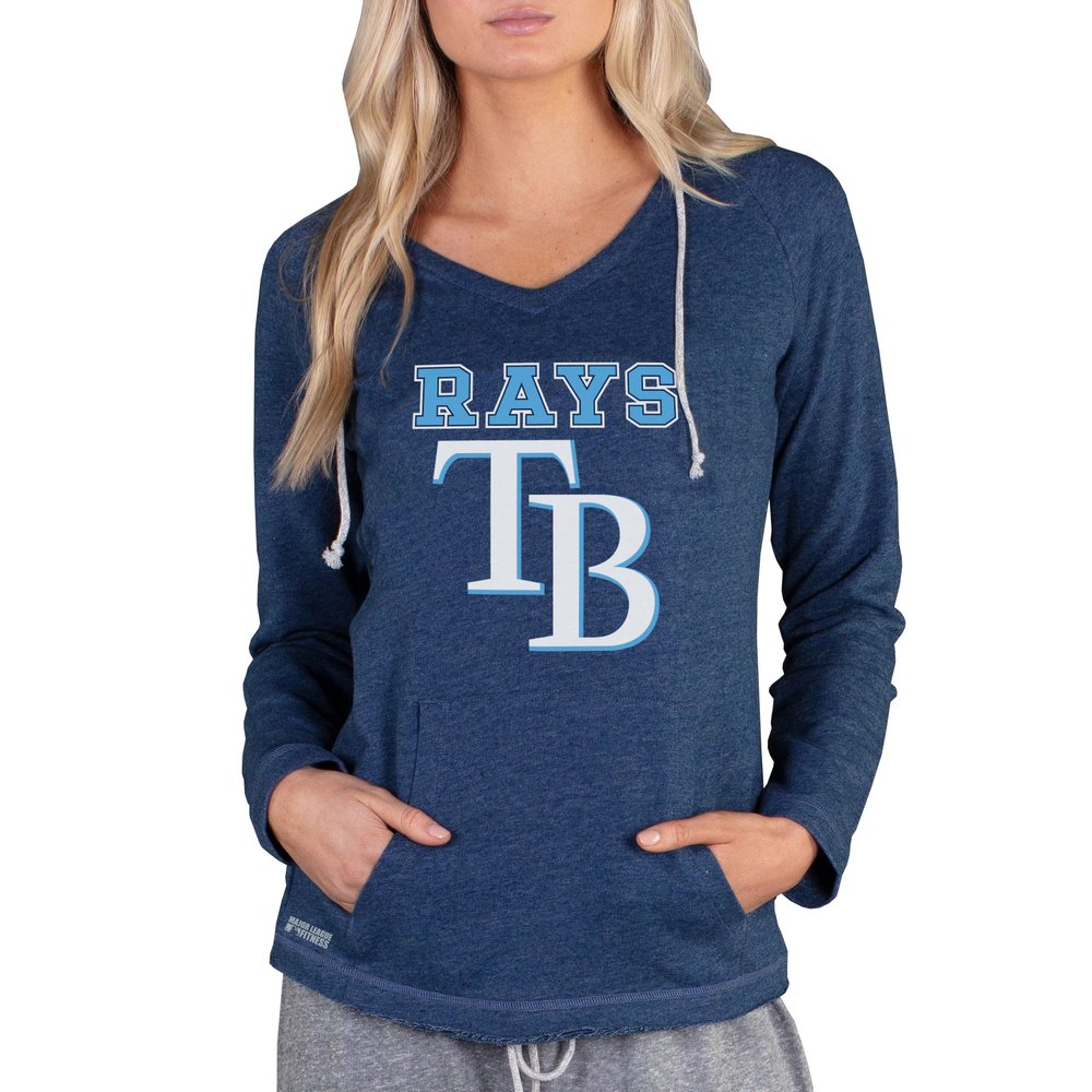 Tampa Bay Rays Concepts Sport Women's Mainstream Terry Long Sleeve Hoodie Top - Navy