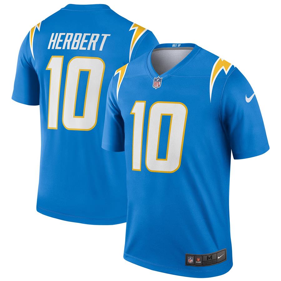 Джерси Justin Herbert Los Angeles Chargers Nike Legend (голубой)