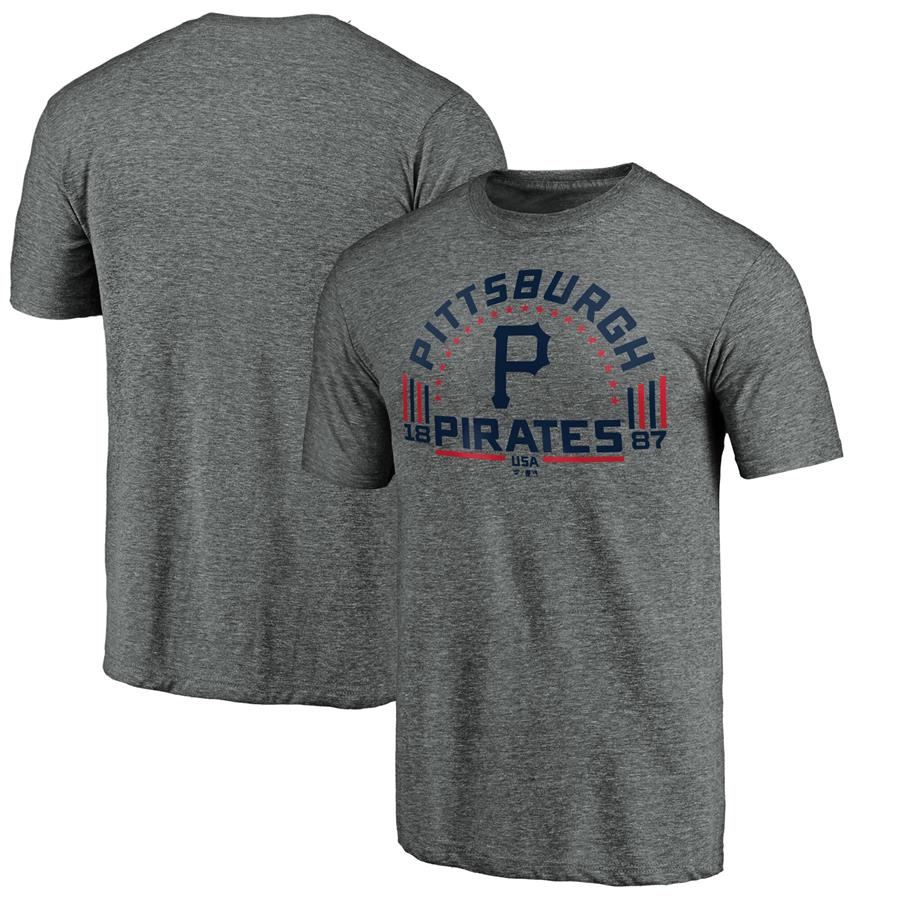 Pittsburgh Pirates Fanatics Branded Team Freedom Tri-Blend T-Shirt - Gray