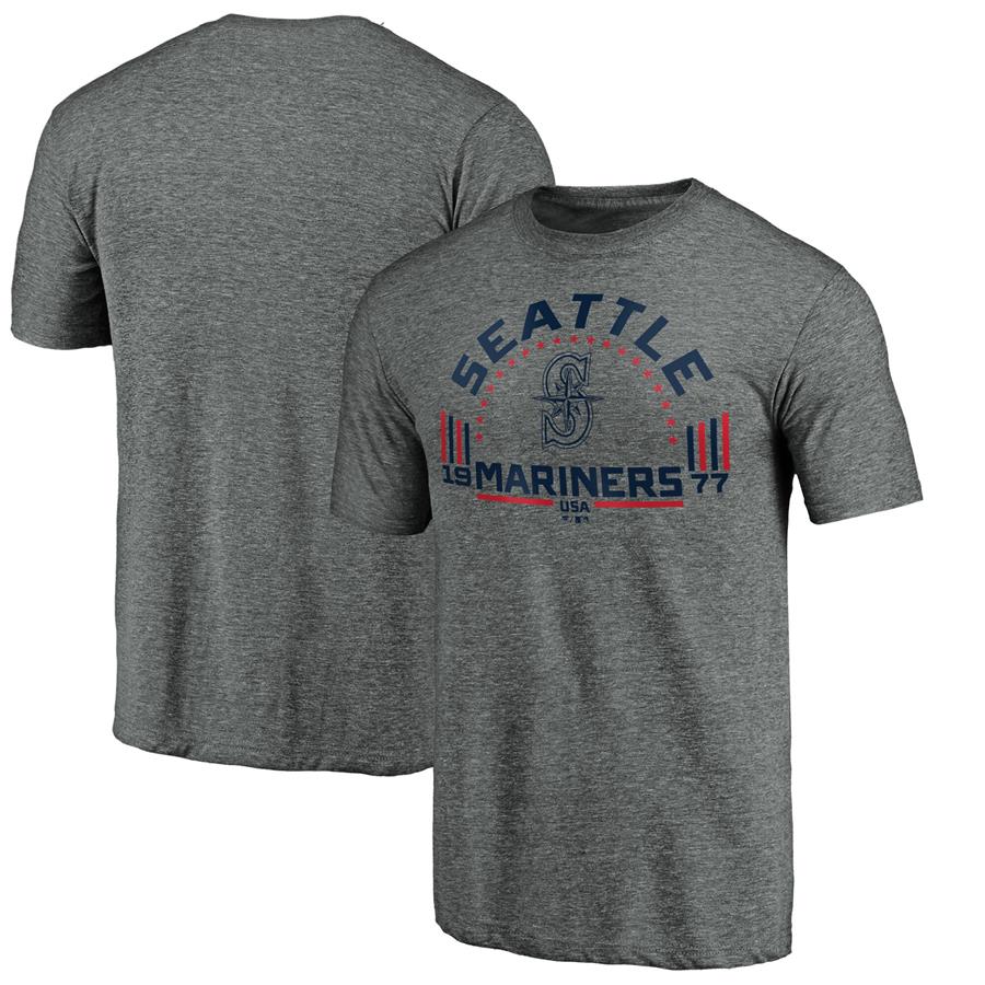 Seattle Mariners Fanatics Branded Team Freedom Tri-Blend T-Shirt - Gray