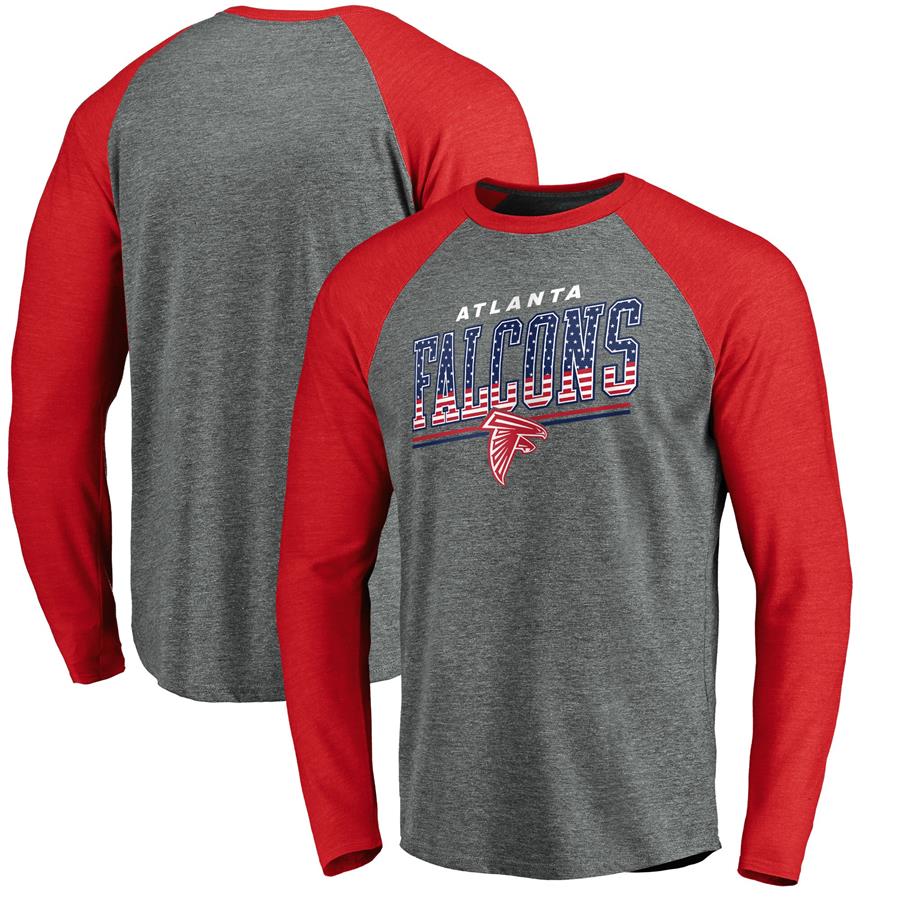 Atlanta Falcons Fanatics Branded Team Freedom Tri-Blend Raglan Long Sleeve T-Shirt - Heathered Gray