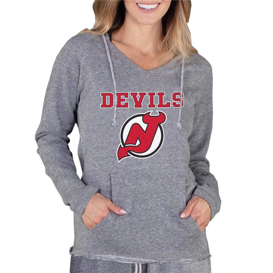 Женский лонгслив с капюшоном New Jersey Devils Concepts Sport Mainstream Terry Tri-Blend (серый)