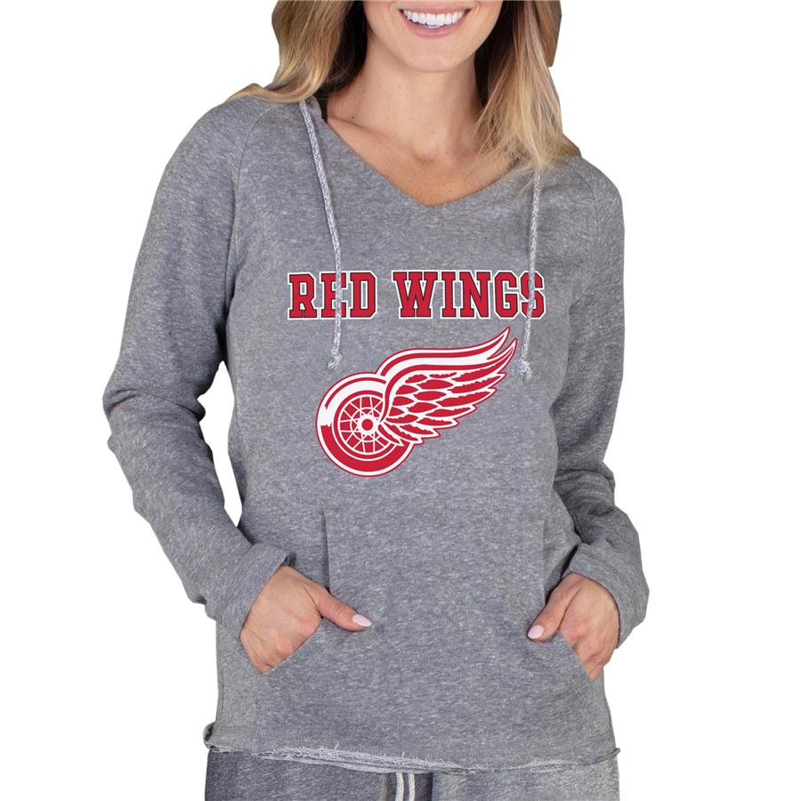 Detroit Red Wings Concepts Sport Women's Mainstream Terry Tri-Blend Long Sleeve Hooded Top - Gray