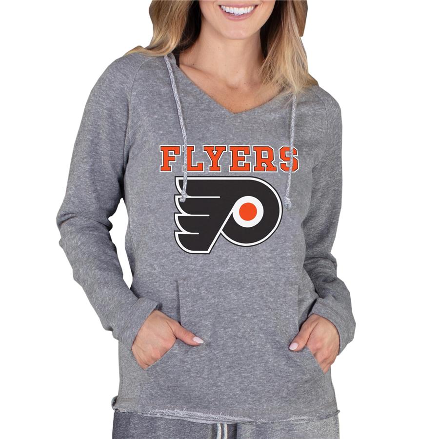 Philadelphia Flyers Concepts Sport Women's Mainstream Terry Tri-Blend Long Sleeve Hooded Top - Gray