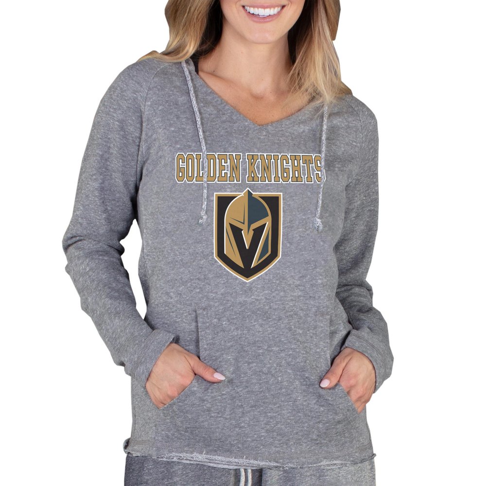 Женский лонгслив с капюшоном Vegas Golden Knights Concepts Sport Mainstream Terry Tri-Blend (серый)