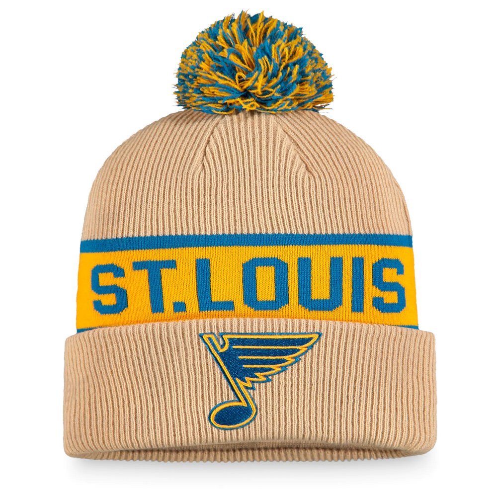 St. Louis Blues Fanatics Branded 2022 Winter Classic Cuffed Knit Hat with Pom - Natural