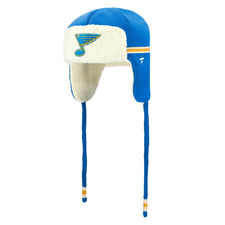 St. Louis Blues Fanatics Branded 2022 Winter Classic Team Tassel Knit Trapper Hat - Blue