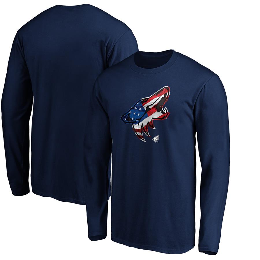 Arizona Coyotes Fanatics Branded Banner Wave Logo Long Sleeve T-Shirt - Navy