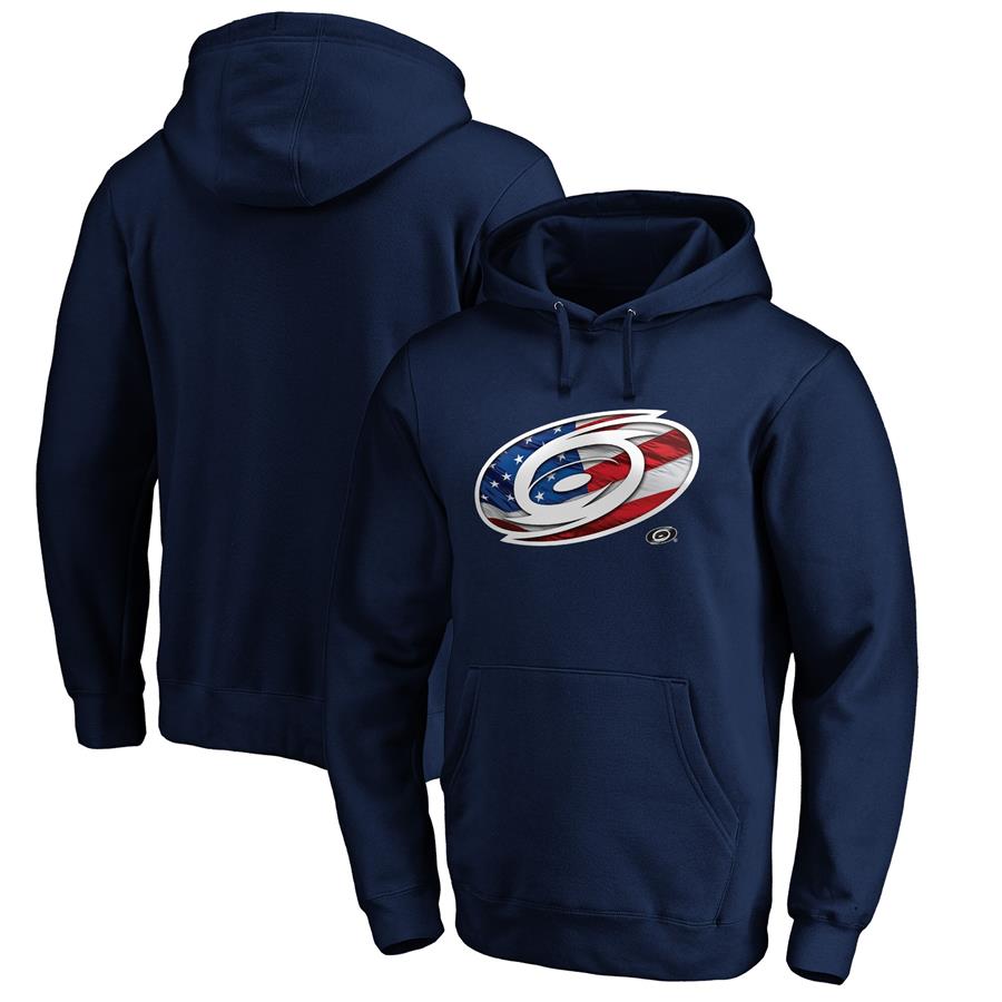 Carolina Hurricanes Fanatics Branded Banner Wave Logo Pullover Hoodie - Navy